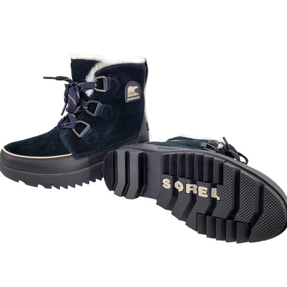SOREL Boots TIVOLI IV Womans 8 Fur Suede Leather Waterproof Shoes Outdoor Black - Picture 16 of 16